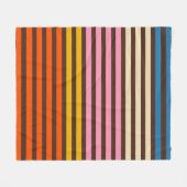 Retro Modernes gestreiftes Muster braun orange ros Fleecedecke (Vorderseite (Horizontal))
