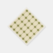 Retro Modernes Green Star Muster Mitte des Jahrhun Serviette (Ecke)
