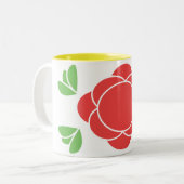 Retro modernes im Rot, grün Zweifarbige Tasse (Vorderseite Links)