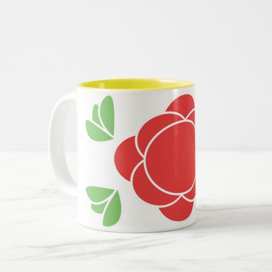 Retro modernes im Rot, grün Zweifarbige Tasse (Vorderseite Links)