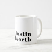 Retro modernes minimalistisches Namens- oder Gesch Kaffeetasse (VorderseiteRechts)