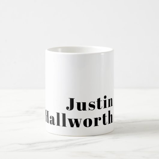 Retro modernes minimalistisches Namens- oder Gesch Kaffeetasse (Mittel)