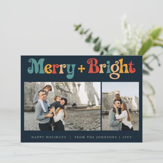 Retro Modernes Minimalistisches Weihnachten Drei F (Stehend Vorderseite)