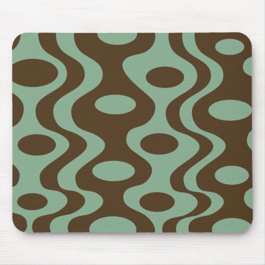 Retro modernes mousepad - Grün und Brown (Vorne)