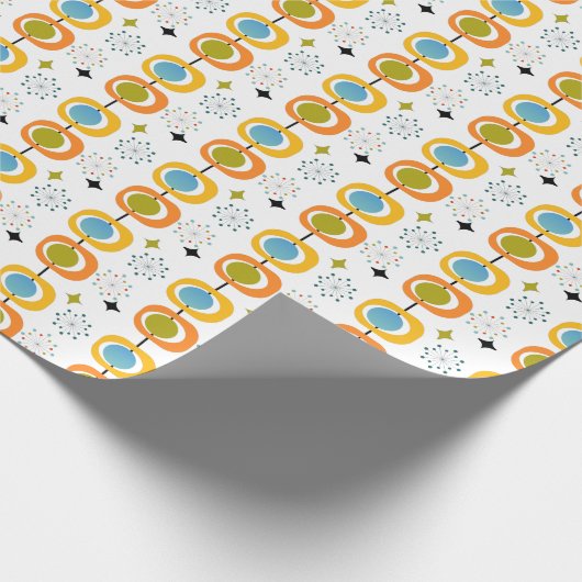 Retro Modernes Muster der Sternexplosion Mitte des Geschenkpapier (Ecke)