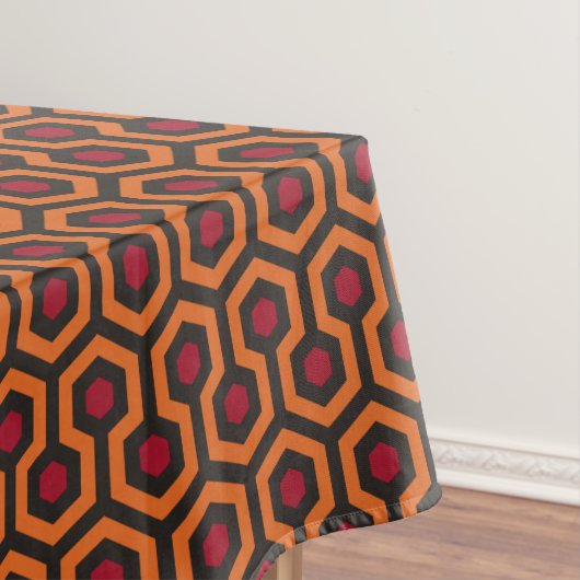 Retro modernes orange rotbraunes Hexagon-Muster Tischdecke (Beispiel)