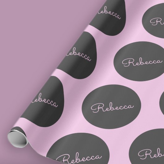 Retro-modernes Pink & Gray Modernes Polka Dot Desi Geschenkpapier