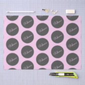 Retro-modernes Pink & Gray Modernes Polka Dot Desi Seidenpapier (Handwerk)