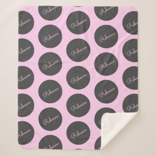 Retro-modernes Pink & Gray Modernes Polka Dot Desi Sherpadecke