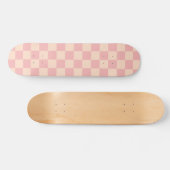 Retro Modernes Prüfmuster rosa Creme Skateboard (Horizontal)