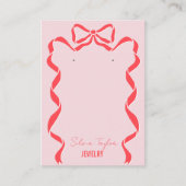 Retro modernes rosa Bugband mit Ohrring QR-Code Visitenkarte (Vorderseite)