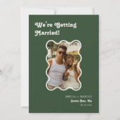 Retro Modernes Schachbrett Terracotta Save the Dat Einladung (Vorderseite)