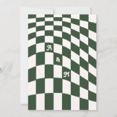 Retro Modernes Schachbrett Terracotta Save the Dat Einladung (Rückseite)