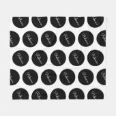 Retro-modernes Schwarz-Weiß-Polka-Dotdesign Fleecedecke (Vorderseite (Horizontal))