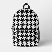 Retro Modernes, Schwarz-weißes Hunde-Zahn-Weaving Bedruckter Rucksack (Vorderseite)