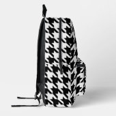 Retro Modernes, Schwarz-weißes Hunde-Zahn-Weaving Bedruckter Rucksack (Links)