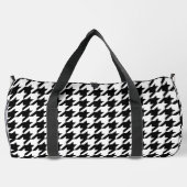 Retro Modernes, Schwarz-weißes Hunde-Zahn-Weaving Duffle Bag (Rückseite)