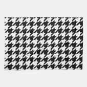 Retro Modernes, Schwarz-weißes Hunde-Zahn-Weaving Handtuch (Horizontal)