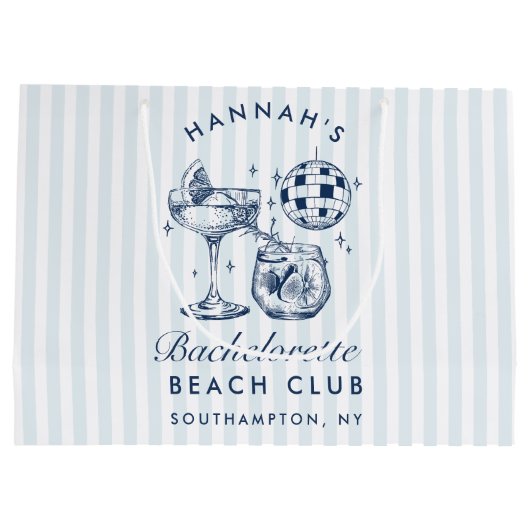 Retro Modernes Vintag Grau Bachelorette Große Geschenktüte (Rückseite)