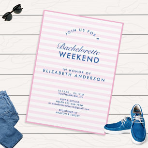 Retro Modernes Vintag rosa Bachelorette Wochenende Einladung