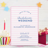 Retro Modernes Vintag rosa Bachelorette Wochenende Einladung