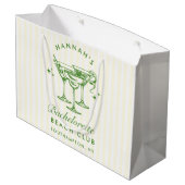 Retro Modernes Vintages grünes Bachelorette Große Geschenktüte (Rückseite Schrägansicht)