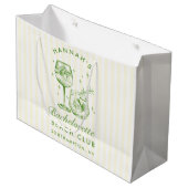 Retro Modernes Vintages grünes Bachelorette Große Geschenktüte (Vorderseite Schrägansicht)