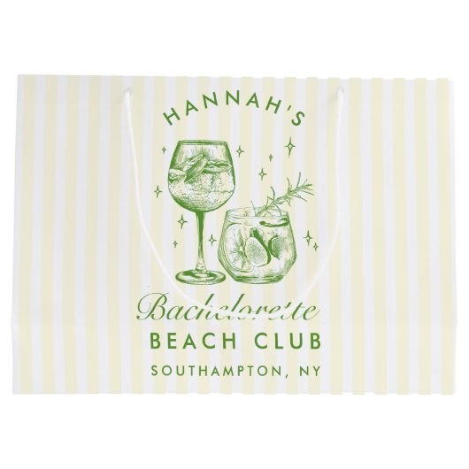 Retro Modernes Vintages grünes Bachelorette Große Geschenktüte (Rückseite)