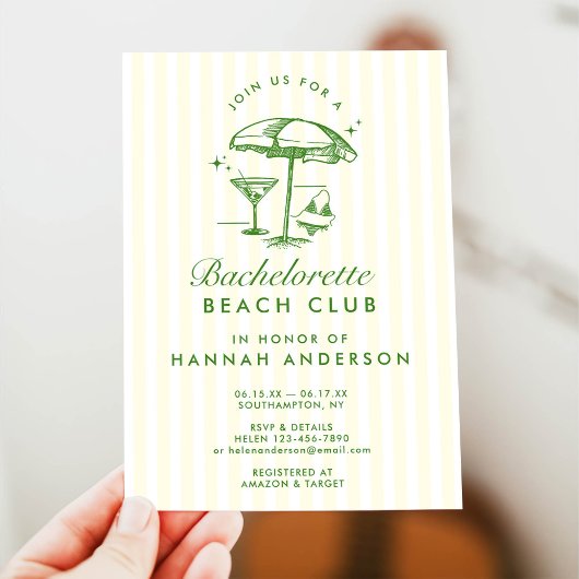 Retro Modernes Vintages grünes Bachelorette Wochen Einladung