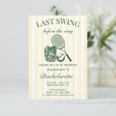 Retro Modernes Vintages grünes Bachelorette Wochen Einladung (Stehend Vorderseite)