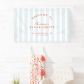 Retro Modernes Vintages Rot & Blau Bachelorette Banner (Insitu)