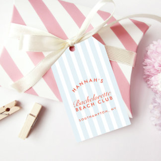 Retro Modernes Vintages Rot & Blau Bachelorette Geschenkanhänger