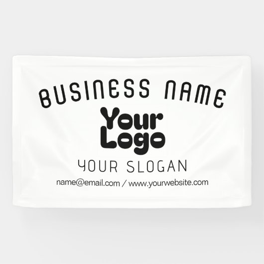 Retro-Modernes Weiß und Schwarz-Logo hochladen (ed Banner (Horizontal)