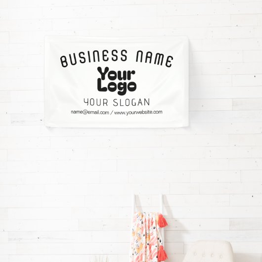 Retro-Modernes Weiß und Schwarz-Logo hochladen (ed Banner (InSitu)