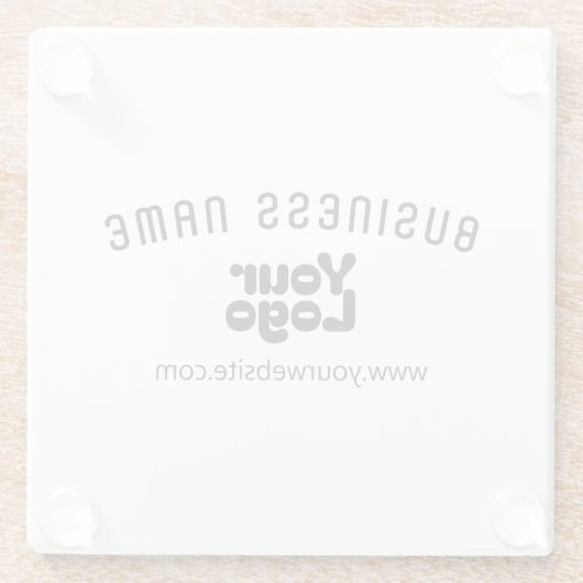 Retro-Modernes Weiß und Schwarz-Logo hochladen (ed Glasuntersetzer (Rückseite)