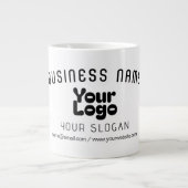 Retro-Modernes Weiß und Schwarz-Logo hochladen (ed Jumbo-Tasse (Vorderseite)