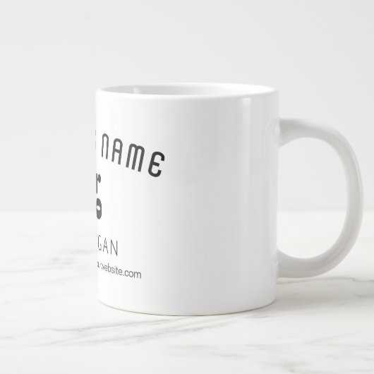 Retro-Modernes Weiß und Schwarz-Logo hochladen (ed Jumbo-Tasse (Rechts)