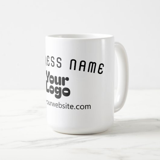 Retro-Modernes Weiß und Schwarz-Logo hochladen (ed Kaffeetasse (VorderseiteRechts)