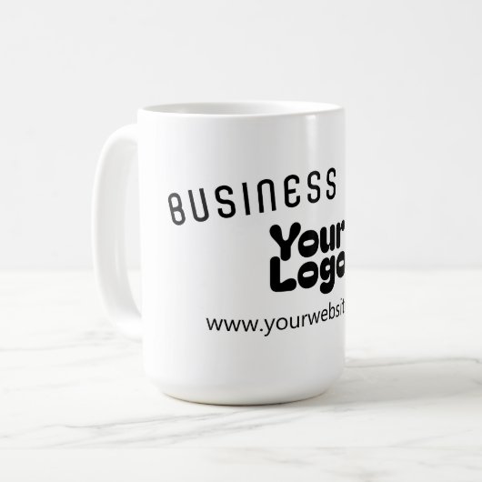 Retro-Modernes Weiß und Schwarz-Logo hochladen (ed Kaffeetasse (Vorderseite Links)