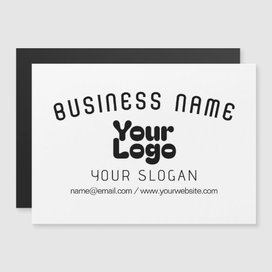 Retro-Modernes Weiß und Schwarz-Logo hochladen (ed Magnetkarte (Vorne/Hinten)