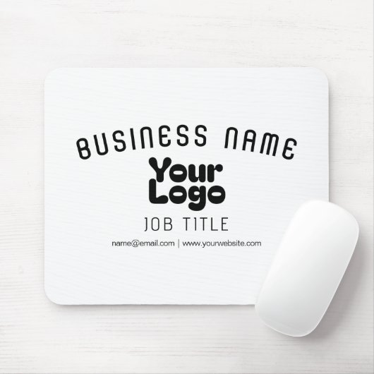 Retro-Modernes Weiß und Schwarz-Logo hochladen (ed Mousepad (Mit Mouse)