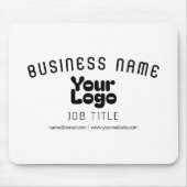 Retro-Modernes Weiß und Schwarz-Logo hochladen (ed Mousepad (Vorne)