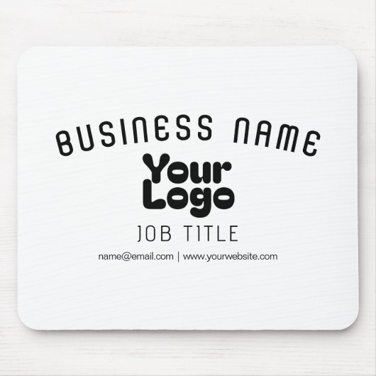 Retro-Modernes Weiß und Schwarz-Logo hochladen (ed Mousepad (Vorne)