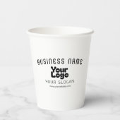 Retro-Modernes Weiß und Schwarz-Logo hochladen (ed Pappbecher (Rückseite)