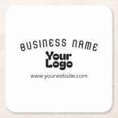 Retro-Modernes Weiß und Schwarz-Logo hochladen (ed Rechteckiger Pappuntersetzer (Vorderseite)