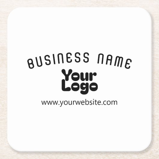 Retro-Modernes Weiß und Schwarz-Logo hochladen (ed Rechteckiger Pappuntersetzer (Vorderseite)