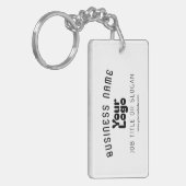 Retro-Modernes Weiß und Schwarz-Logo hochladen (ed Schlüsselanhänger (Vorderseite links)