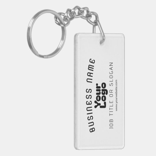 Retro-Modernes Weiß und Schwarz-Logo hochladen (ed Schlüsselanhänger (Vorderseite links)