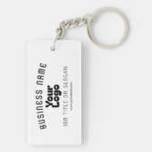 Retro-Modernes Weiß und Schwarz-Logo hochladen (ed Schlüsselanhänger (Rückseite)