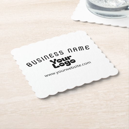 Retro-Modernes Weiß und Schwarz-Logo hochladen (ed Untersetzer (angewinkelt)